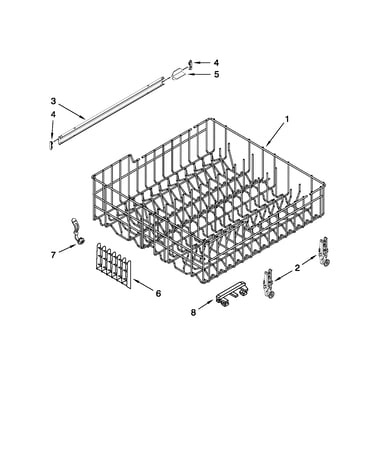 Upper rack and track parts