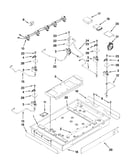 Burner box, gas valves, and switches