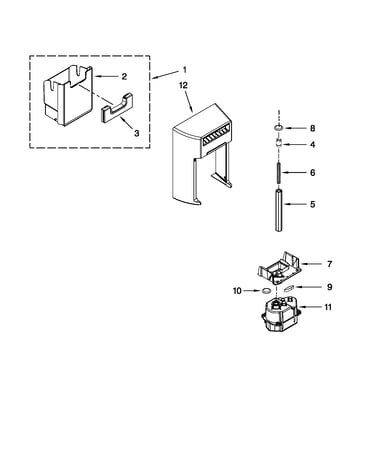 Motor and ice container parts