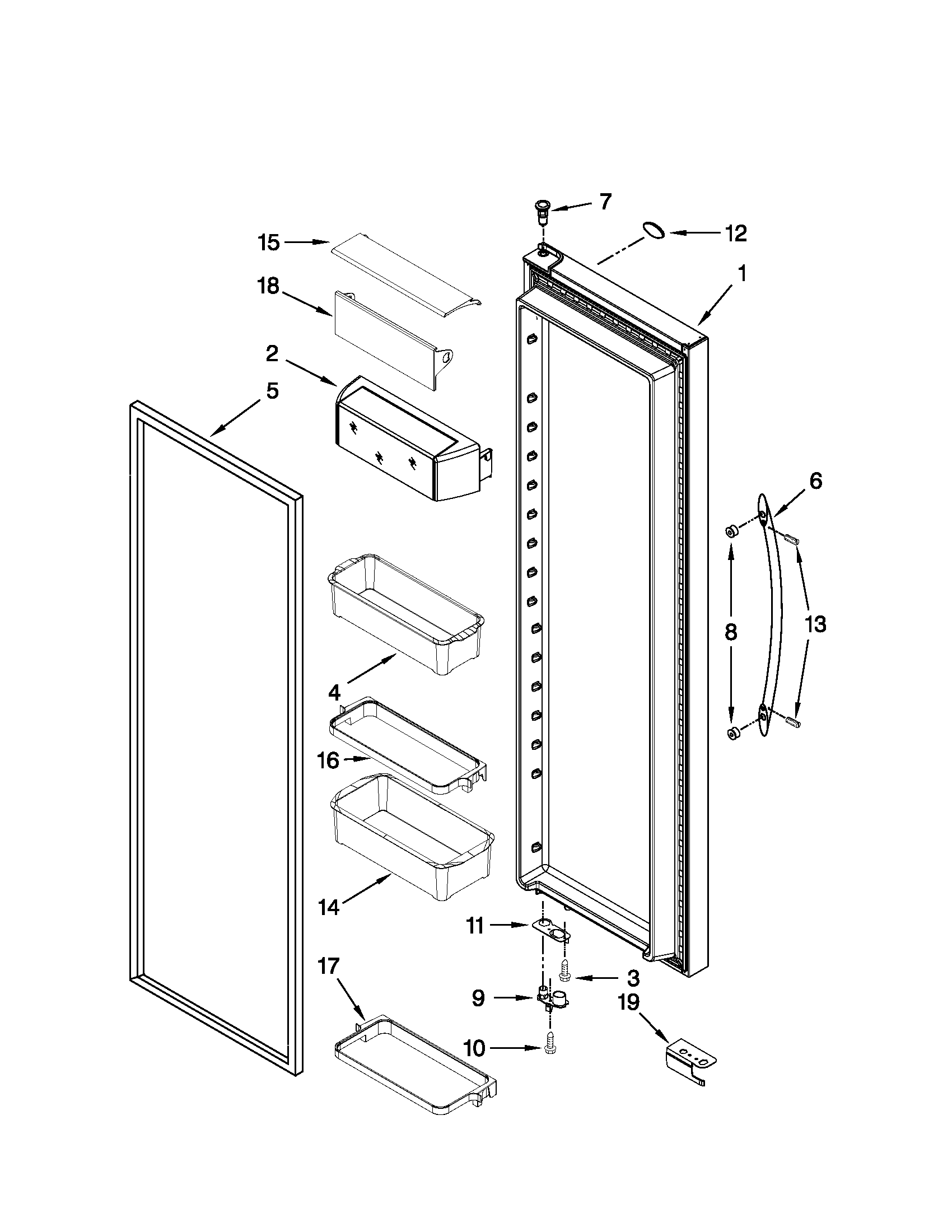 Refrigerator door parts