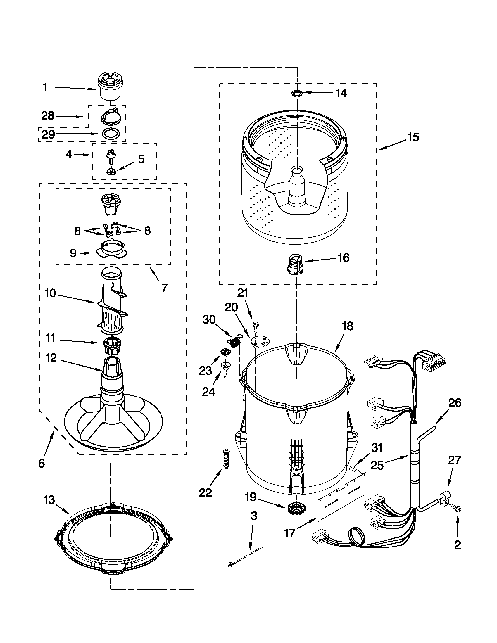 Basket and tub parts