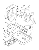 Burner box, gas valves, and switches