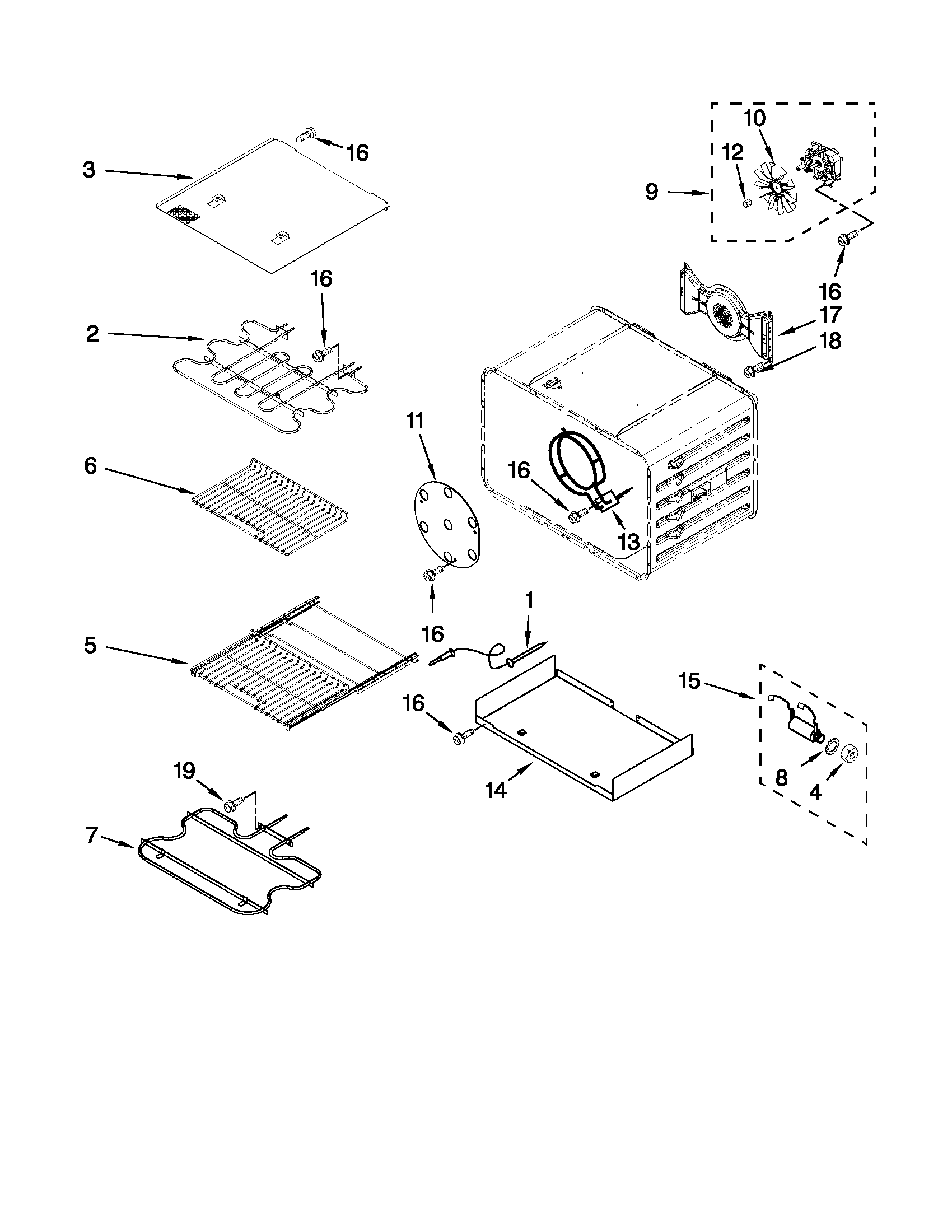Internal oven parts