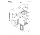 Whirlpool 7MWTW1502AW0 top and cabinet parts diagram