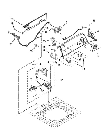 Controls and water inlet parts