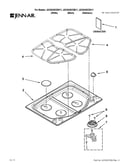 Cooktop, burner and grate parts