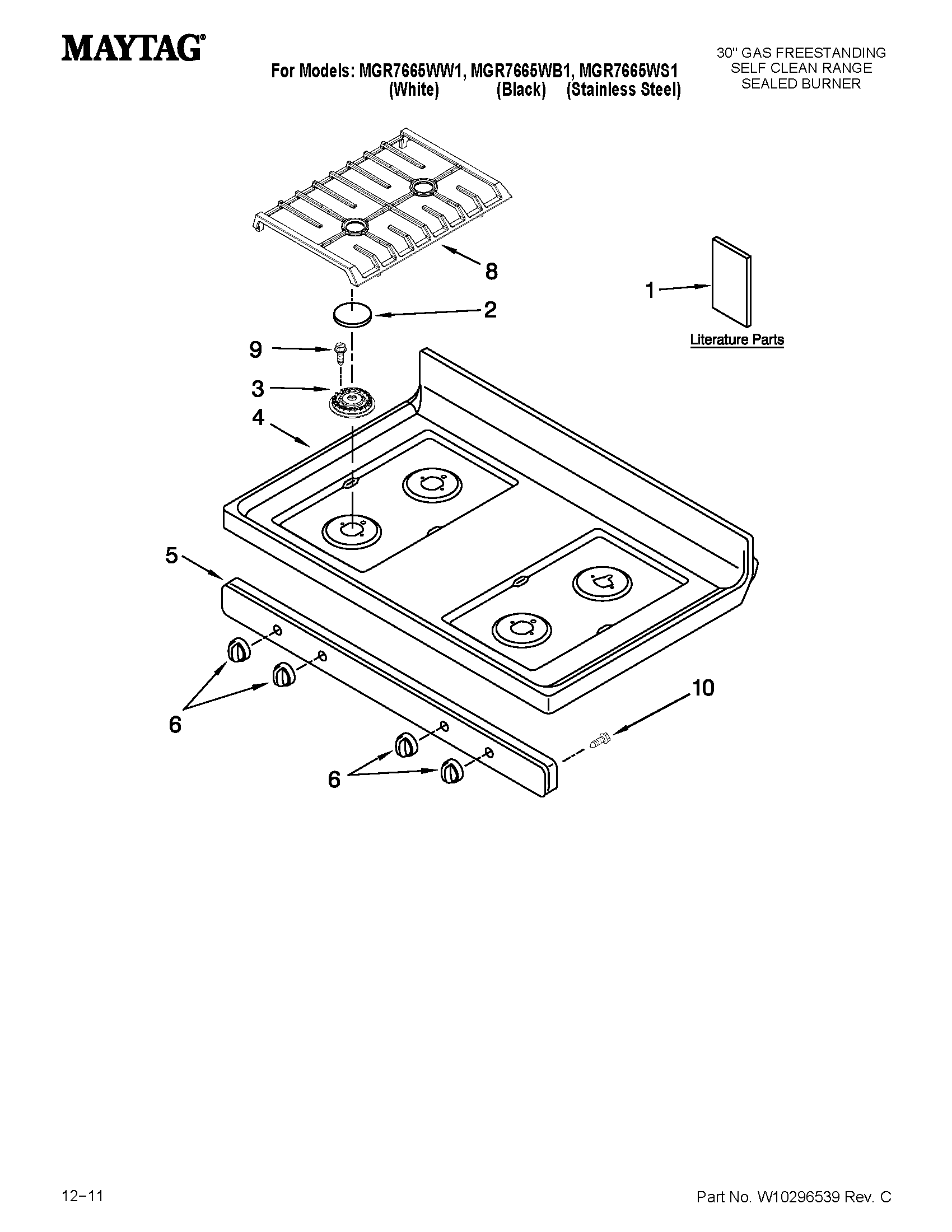 Cooktop parts