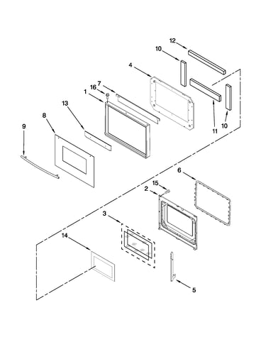 Lower oven door parts