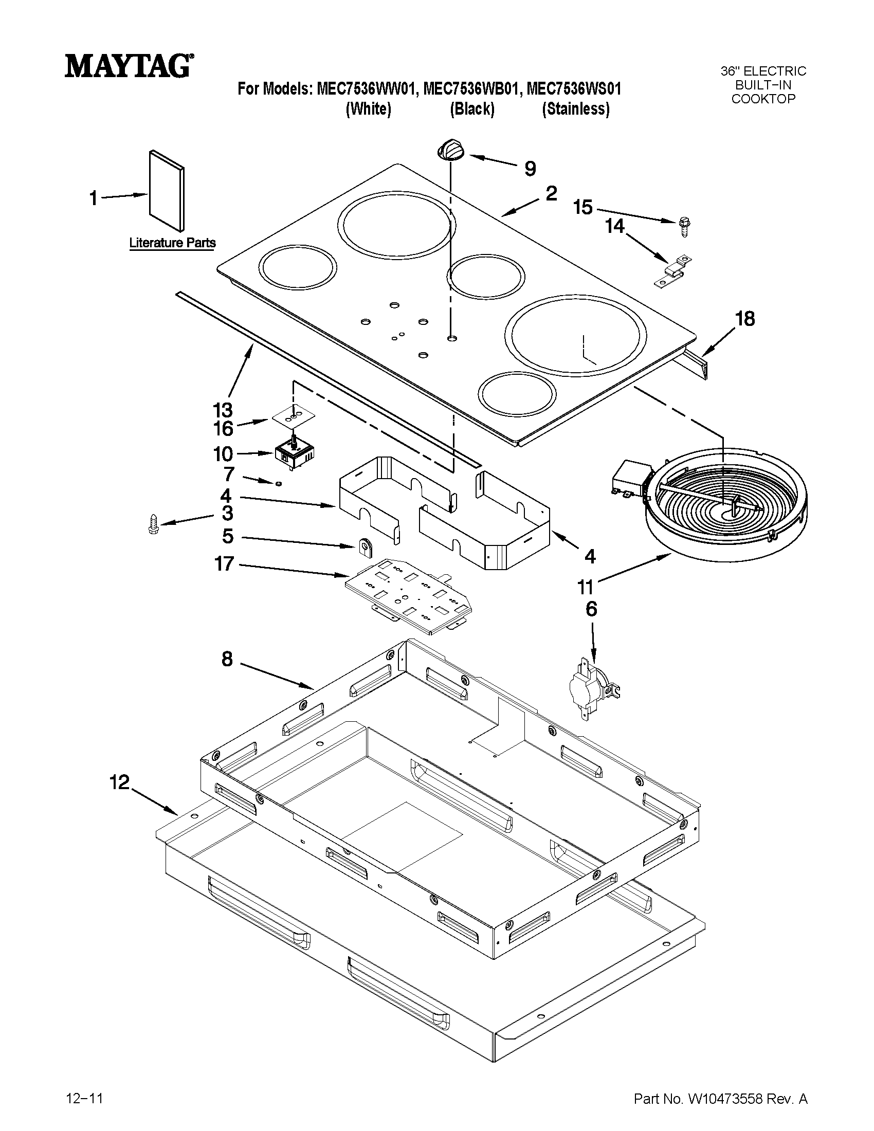 Cooktop parts