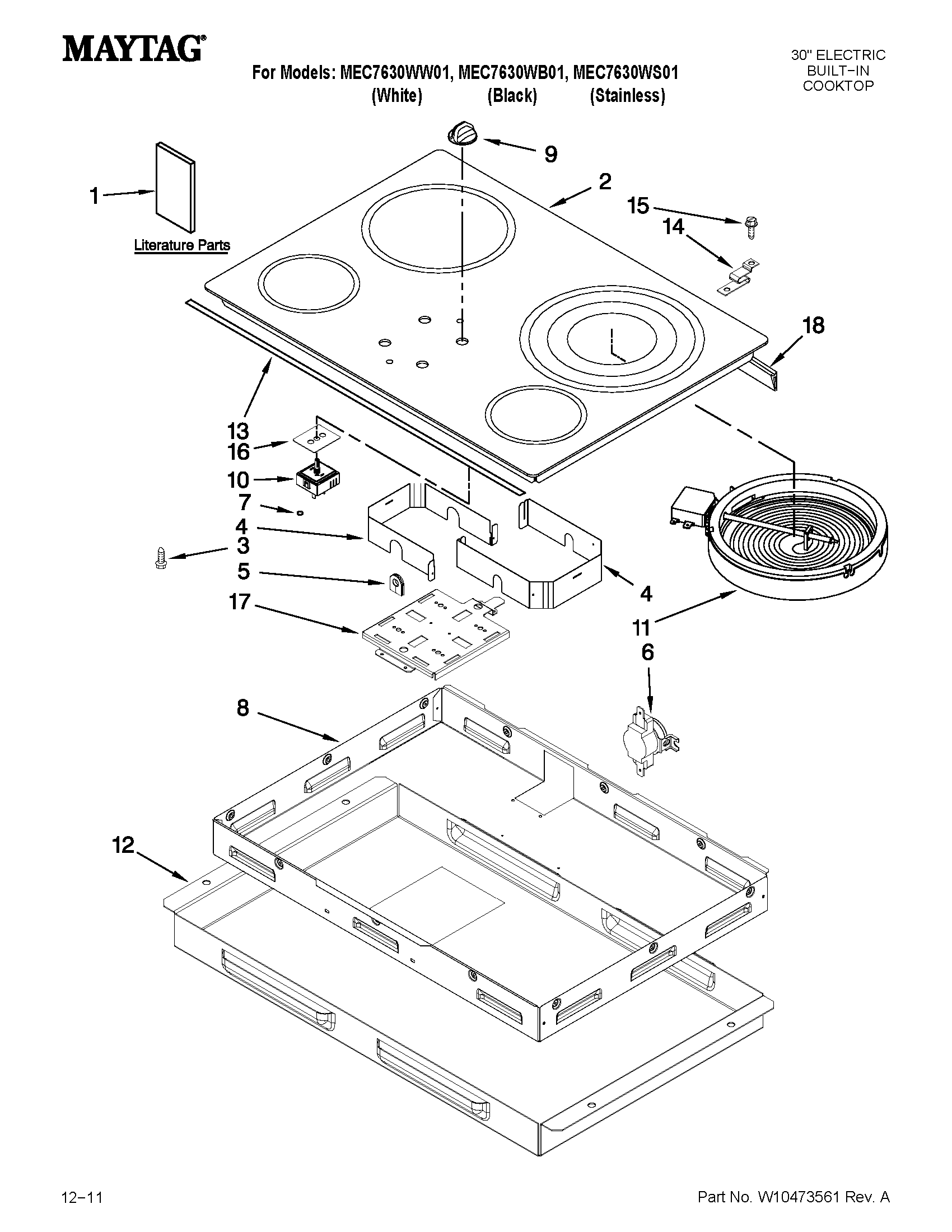 COOKTOP PARTS