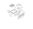Maytag MES5875BAS21 drawer and rack parts diagram