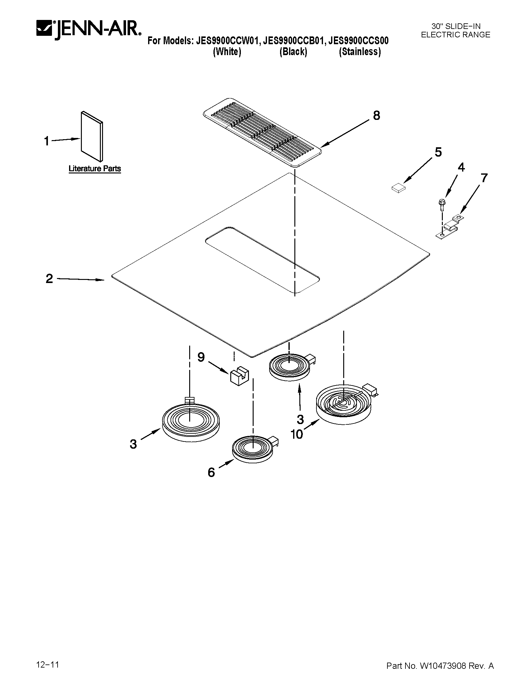 Cooktop parts
