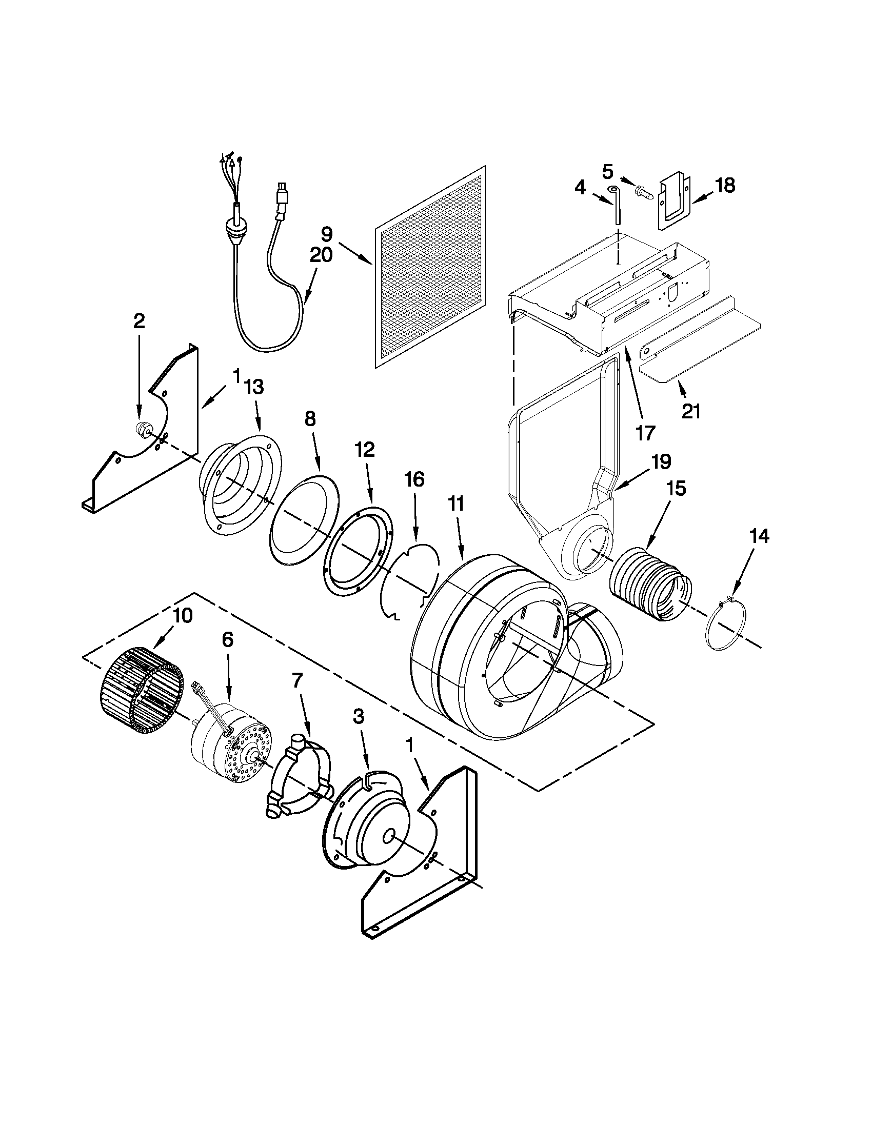 Blower assembly parts