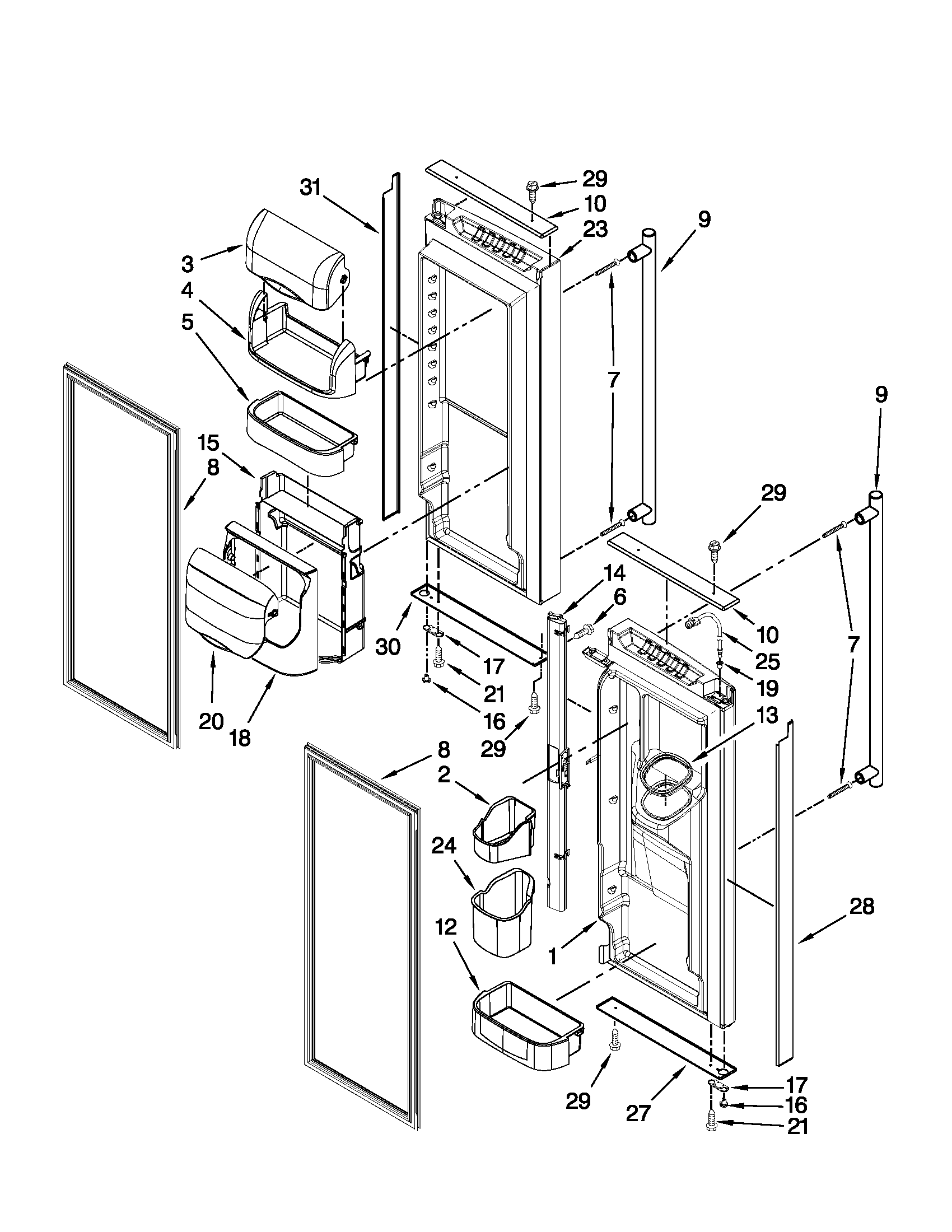 Refrigerator door parts