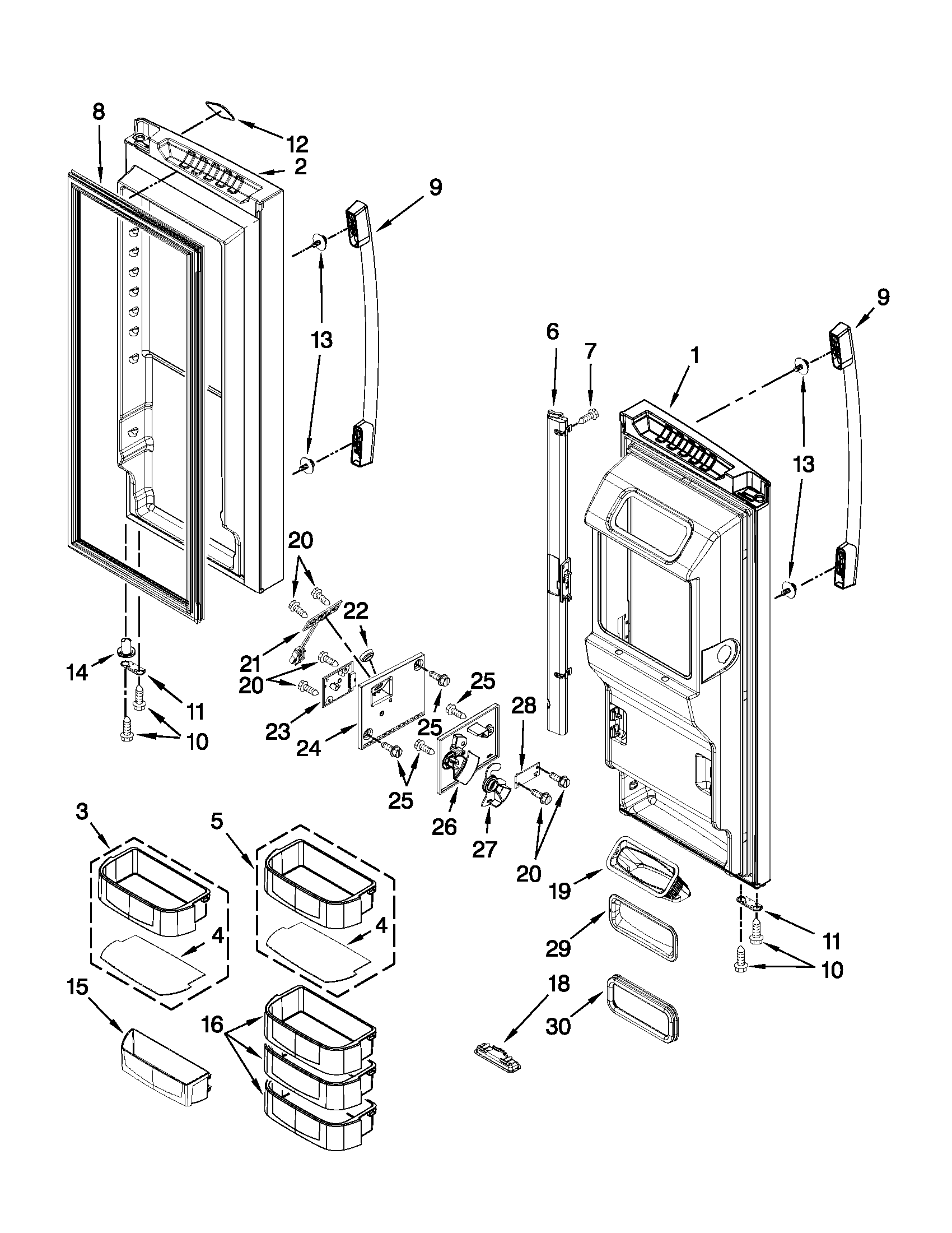Refrigerator door parts