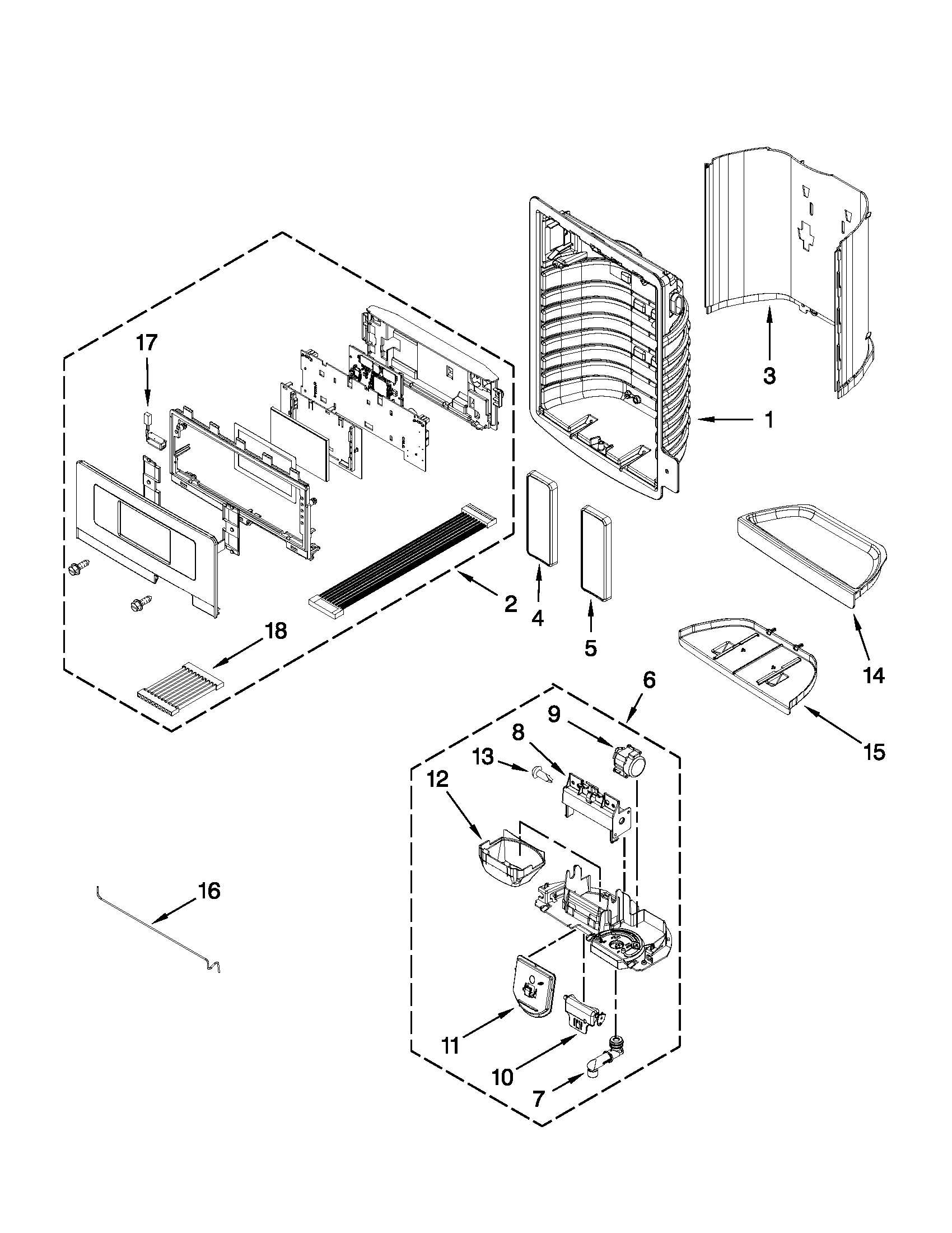 Dispenser front parts