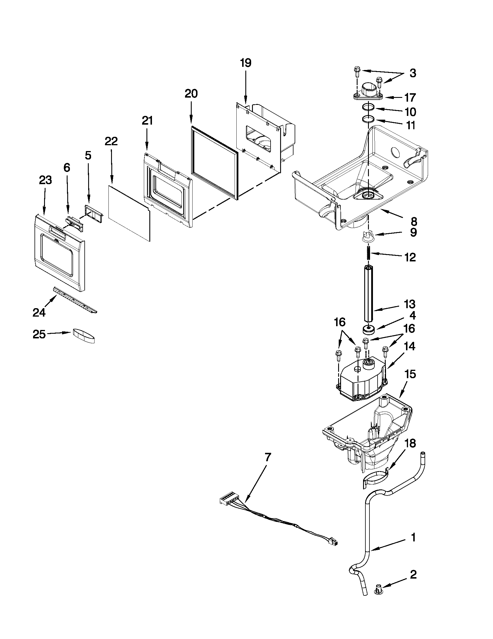 MOTOR AND ICE CONTAINER PARTS