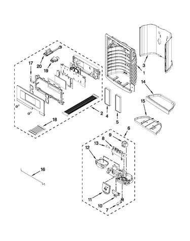 Dispenser front parts