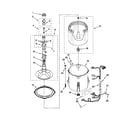 Whirlpool WTW4910XQ0 basket and tub parts diagram