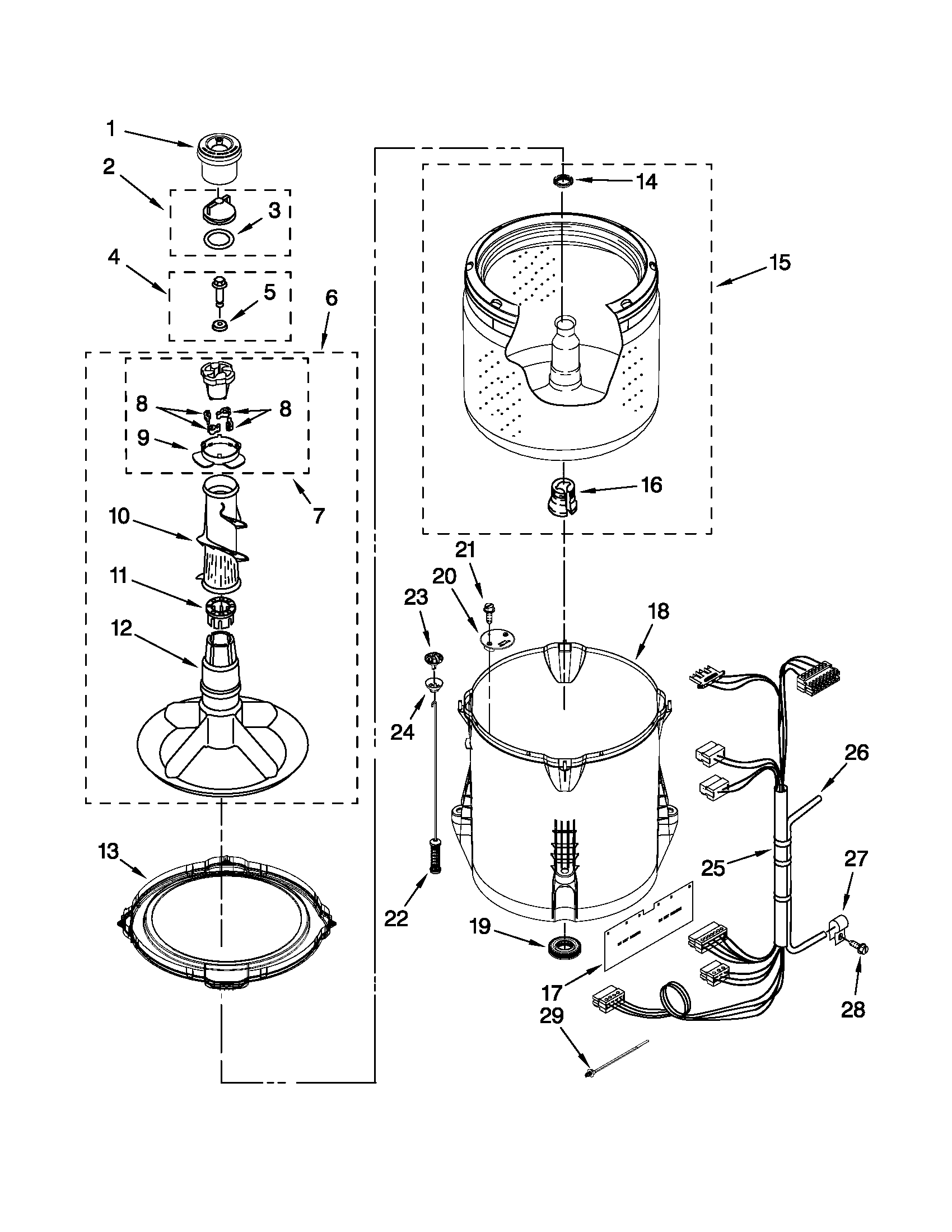 Basket and tub parts