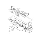 Whirlpool WSF26D2EXW01 motor and ice container parts diagram