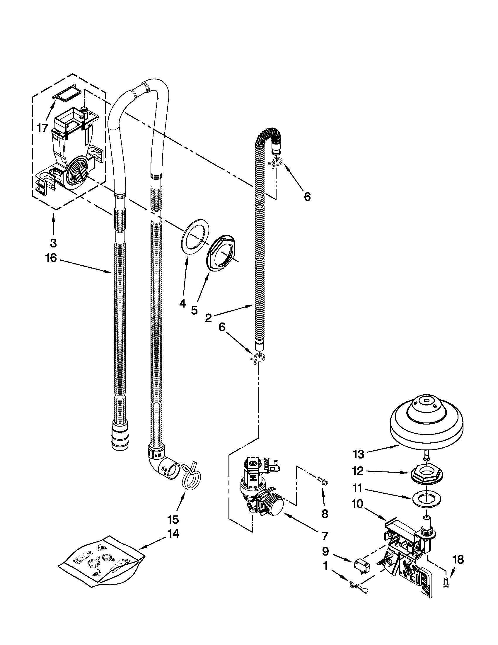 Fill, drain and overfill parts
