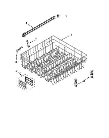 Upper rack and track parts