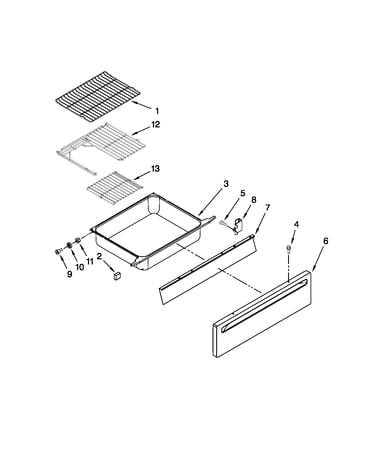 Drawer and rack parts