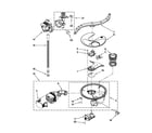 KitchenAid KUDE60FXBL4 pump, washarm and motor parts diagram