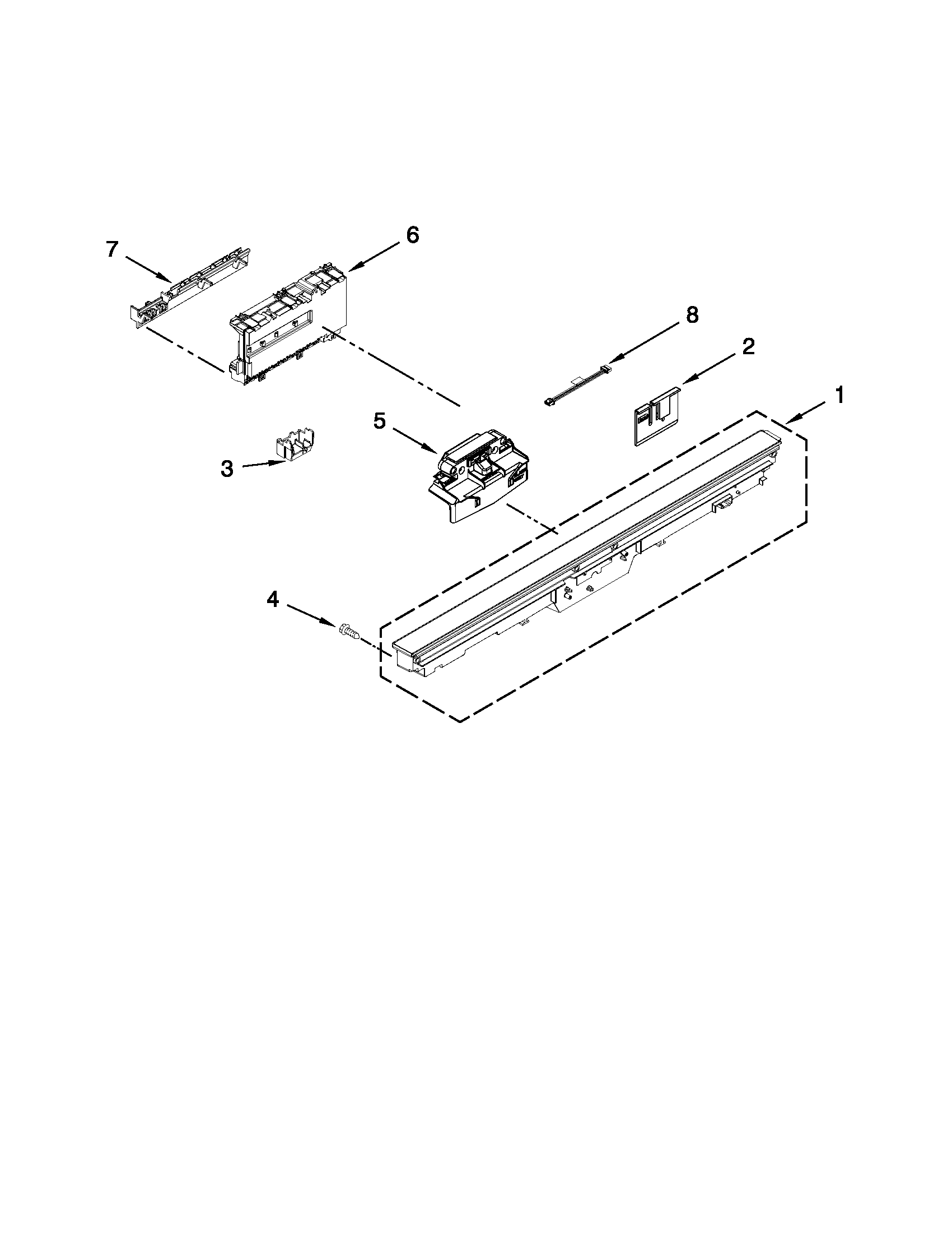 Control panel and latch parts