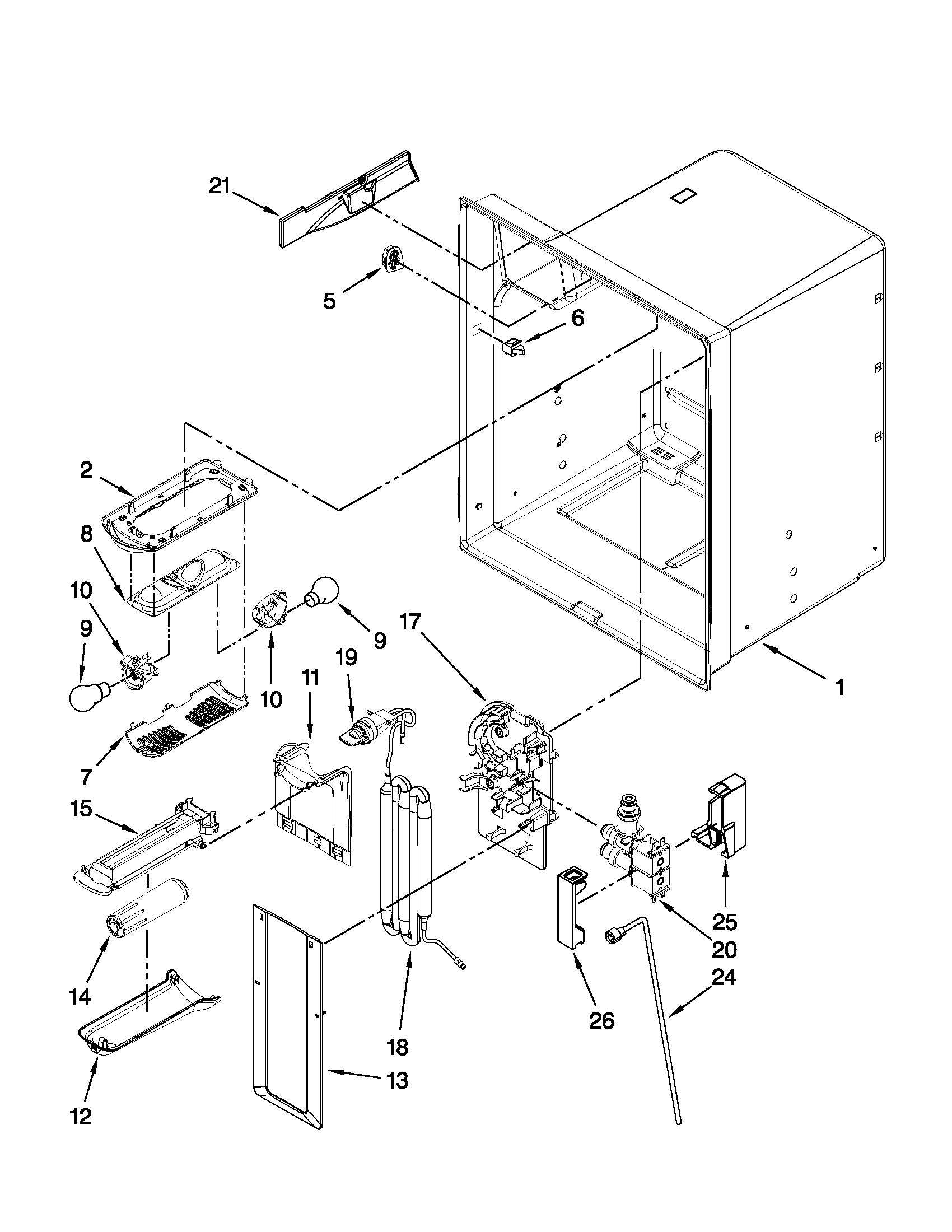 Refrigerator liner parts