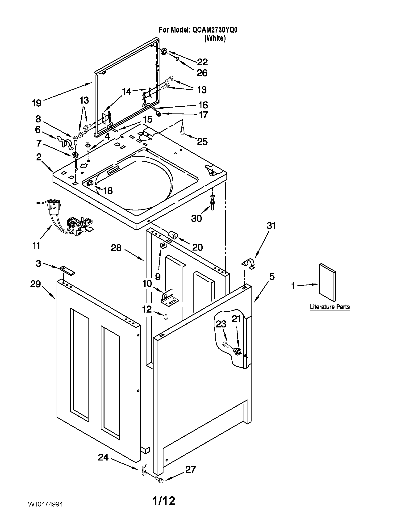 TOP AND CABINET PARTS