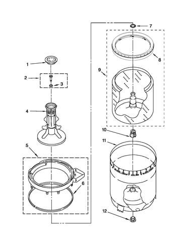 Agitator, basket and tub parts