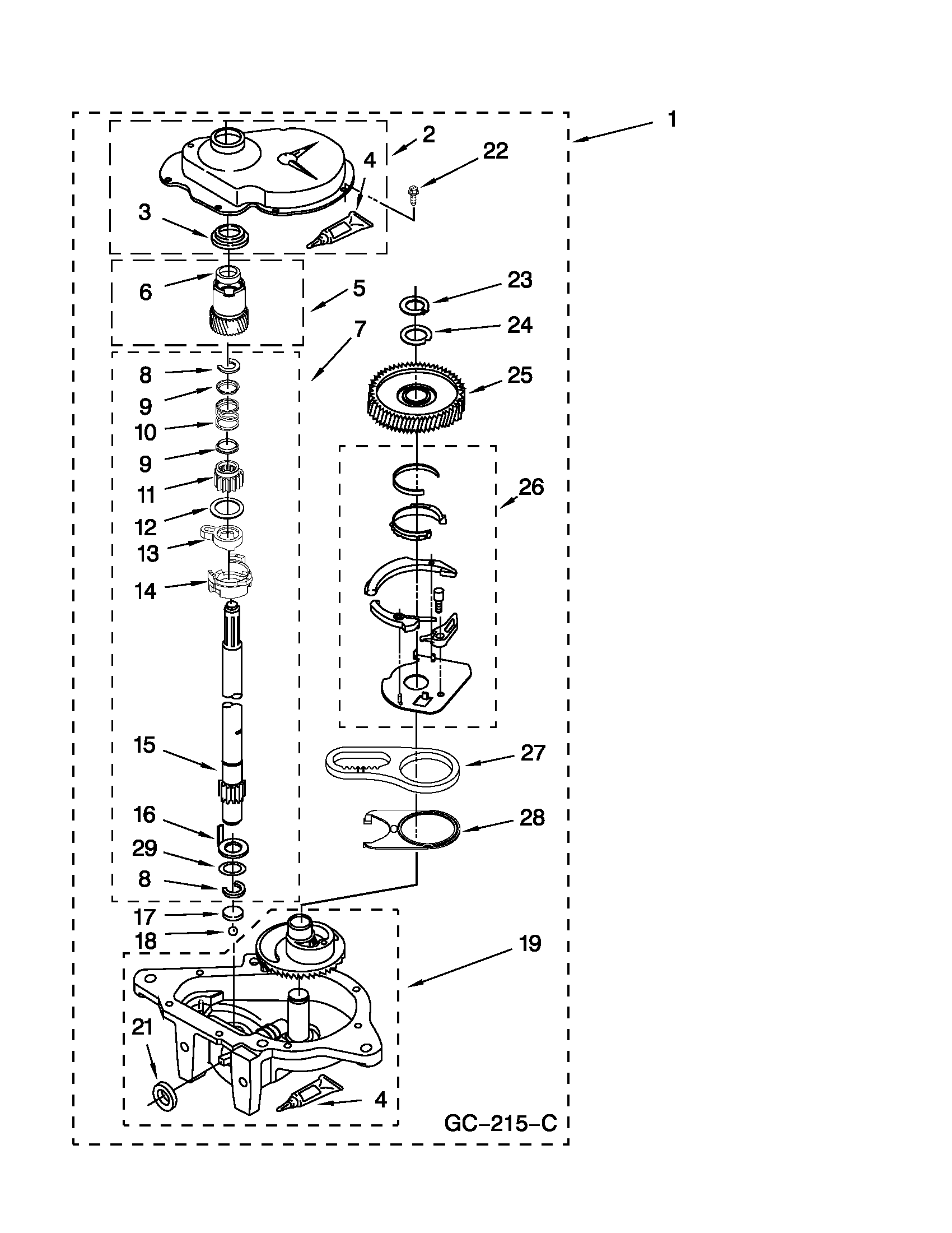 Gearcase parts