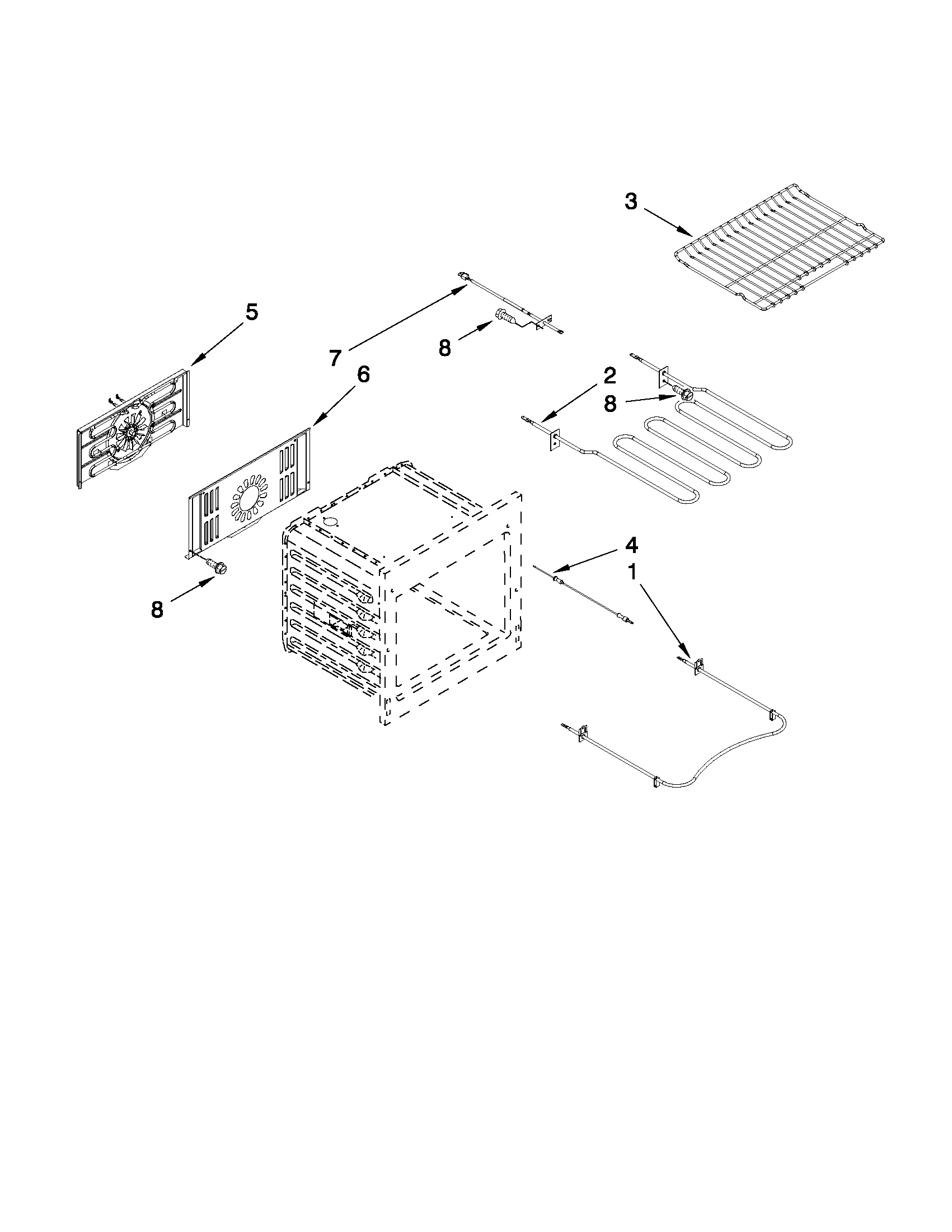 Internal oven parts