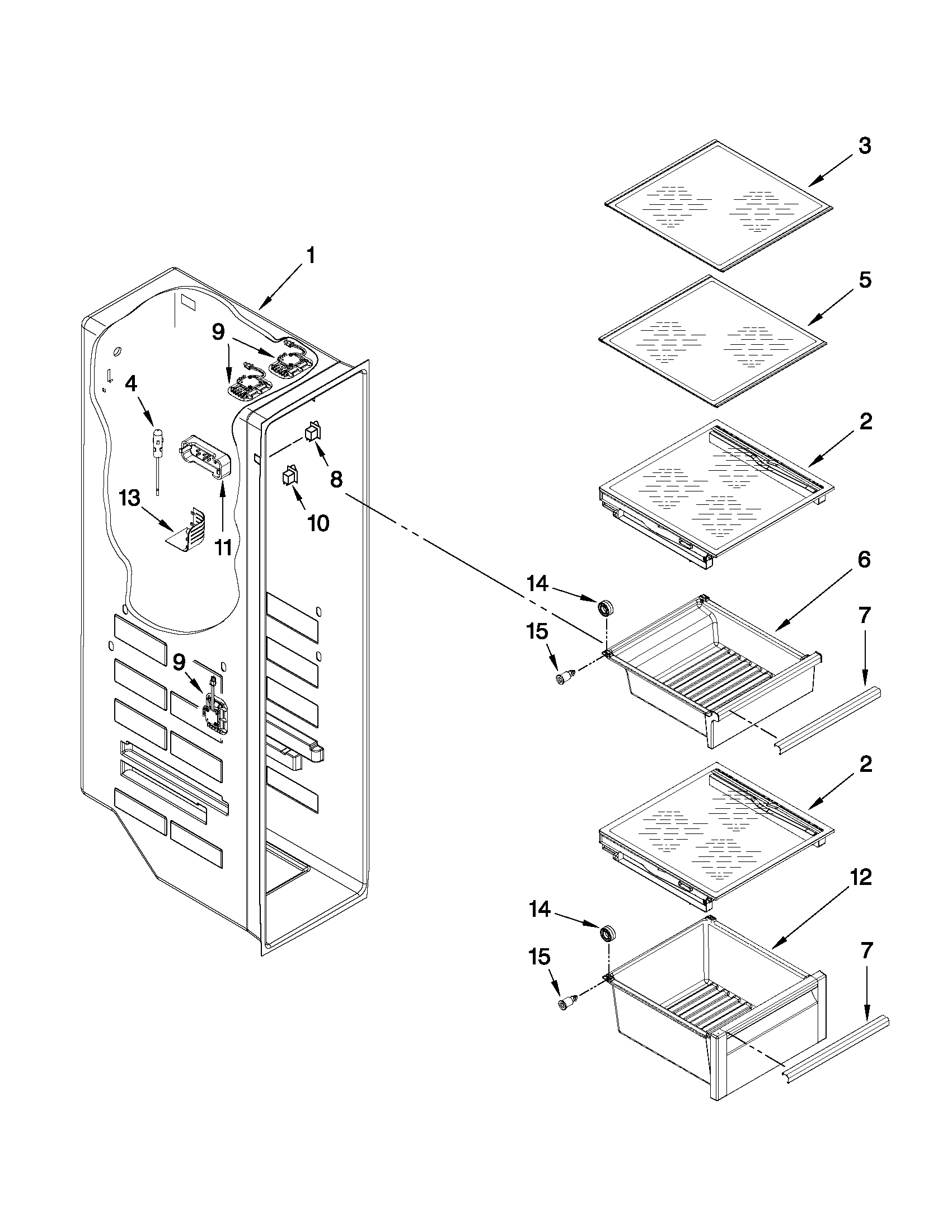 Freezer liner parts