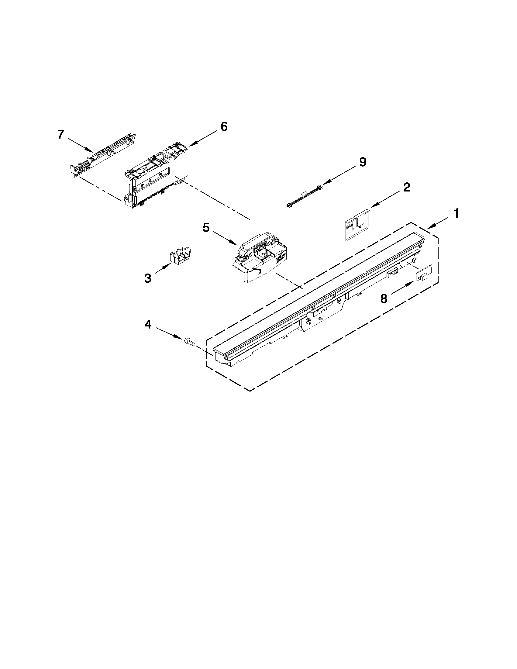 Control panel and latch parts