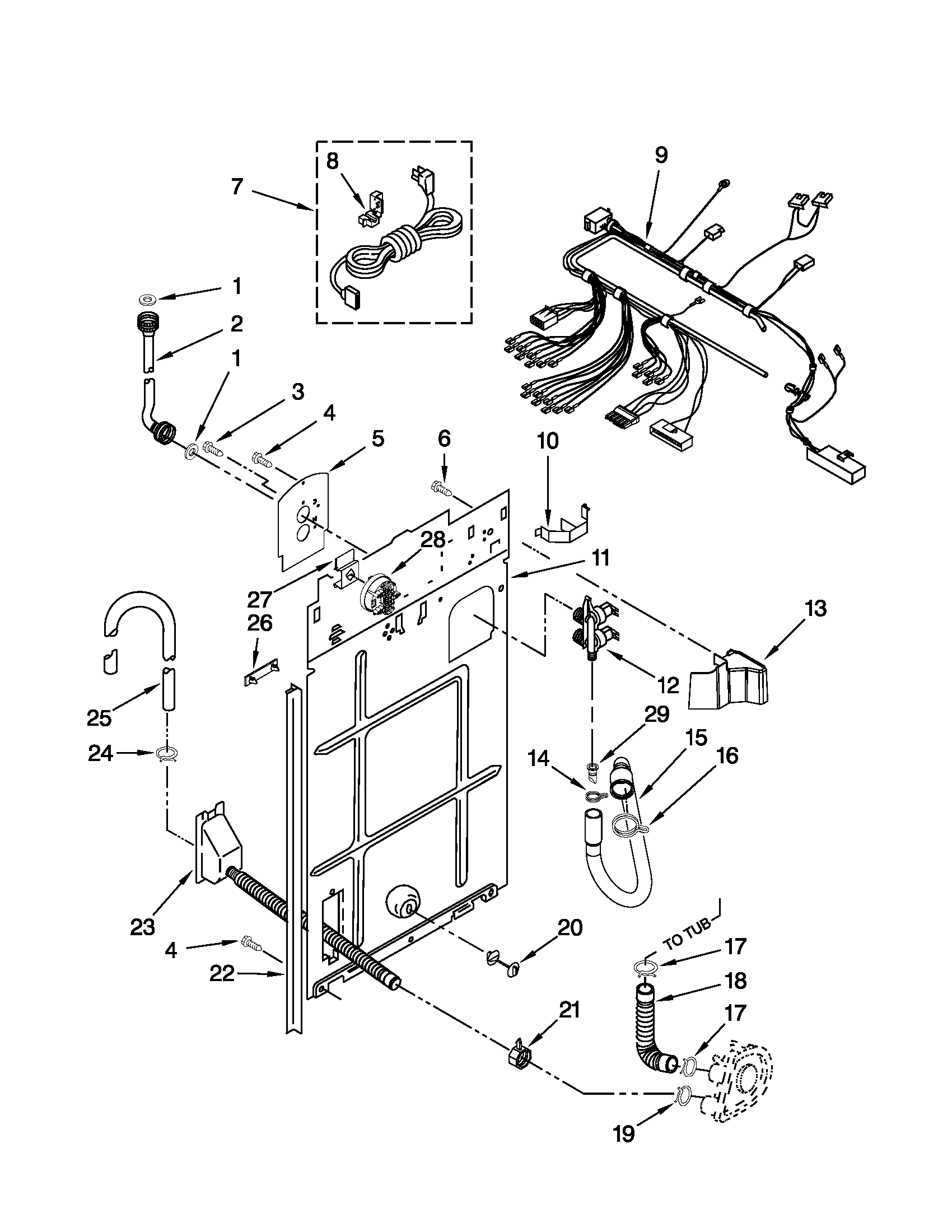 Rear panel parts