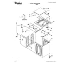Whirlpool 7MWTW1604AW0 top and cabinet parts diagram