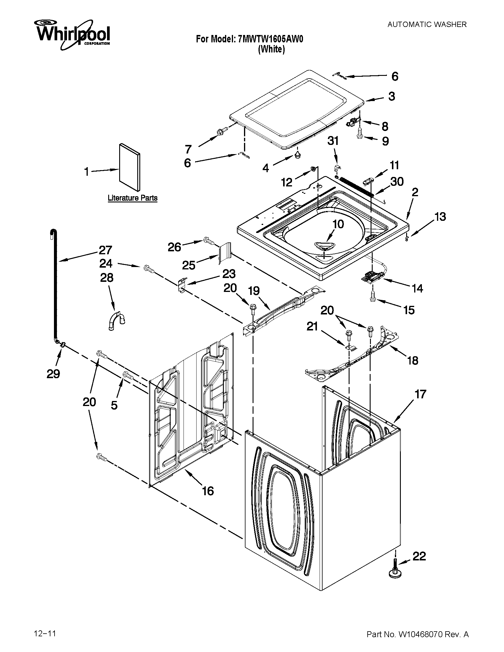 Top and cabinet parts