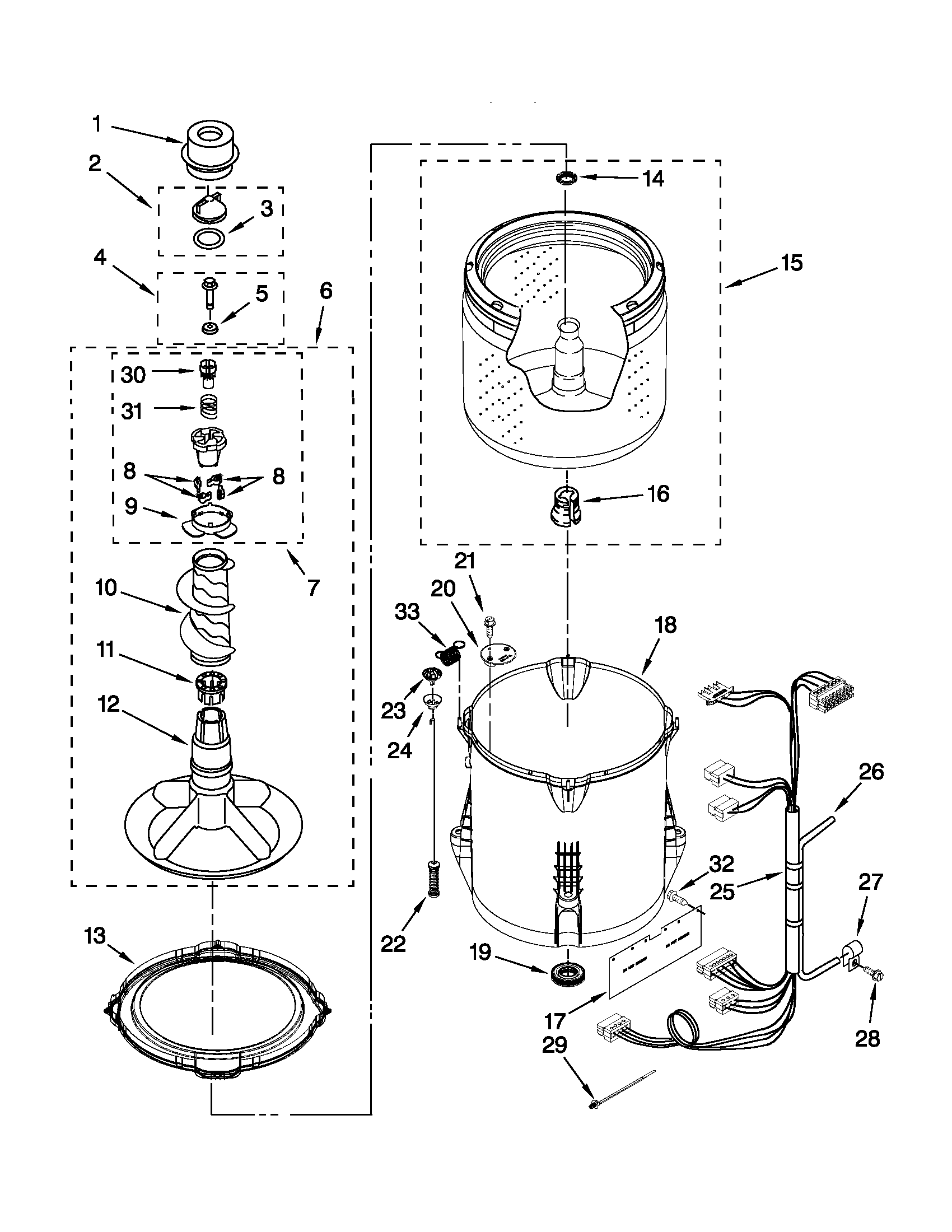 Basket and tub parts