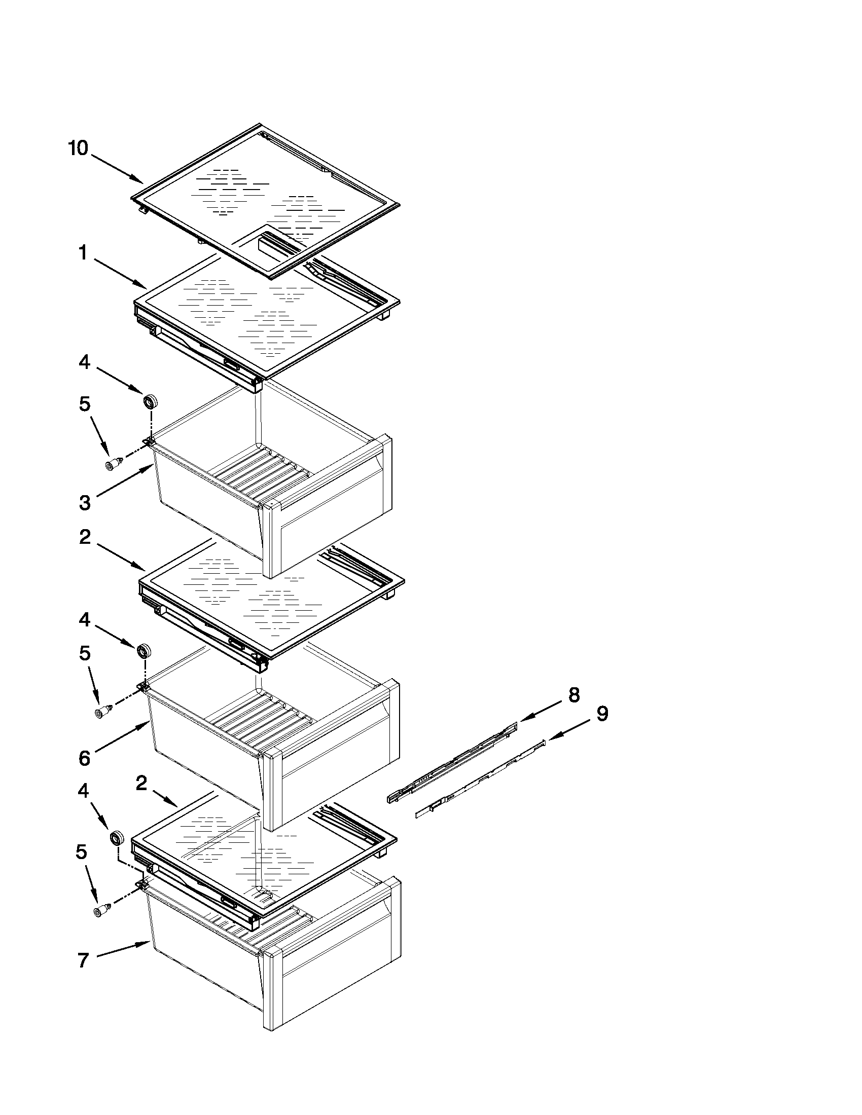 Refrigerator shelf parts