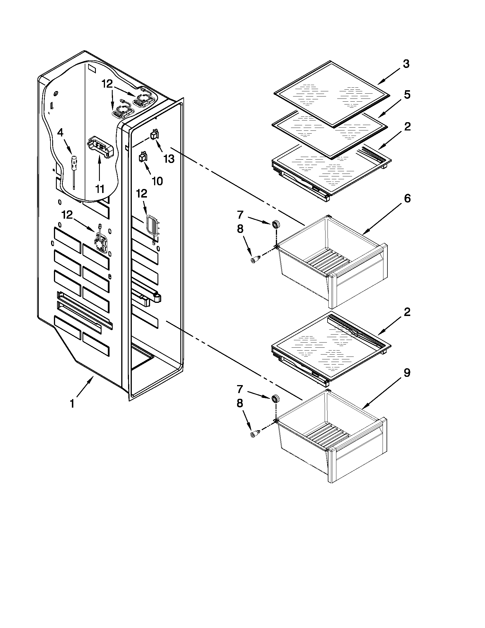 Freezer liner parts