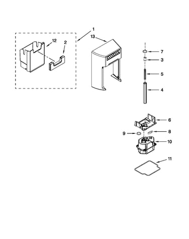 Motor and ice container parts