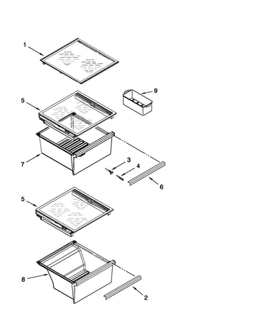 Refrigerator shelf parts