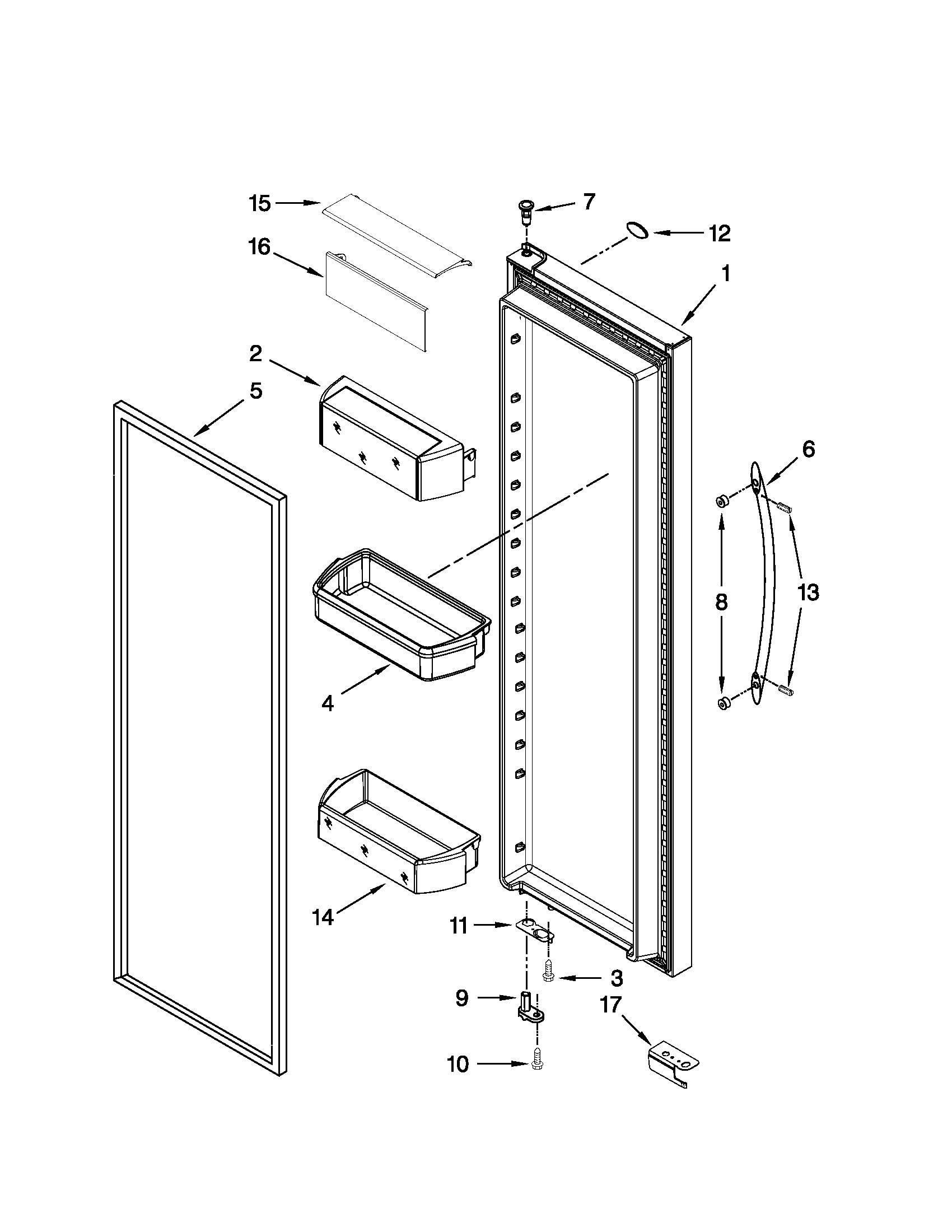 Refrigerator door parts
