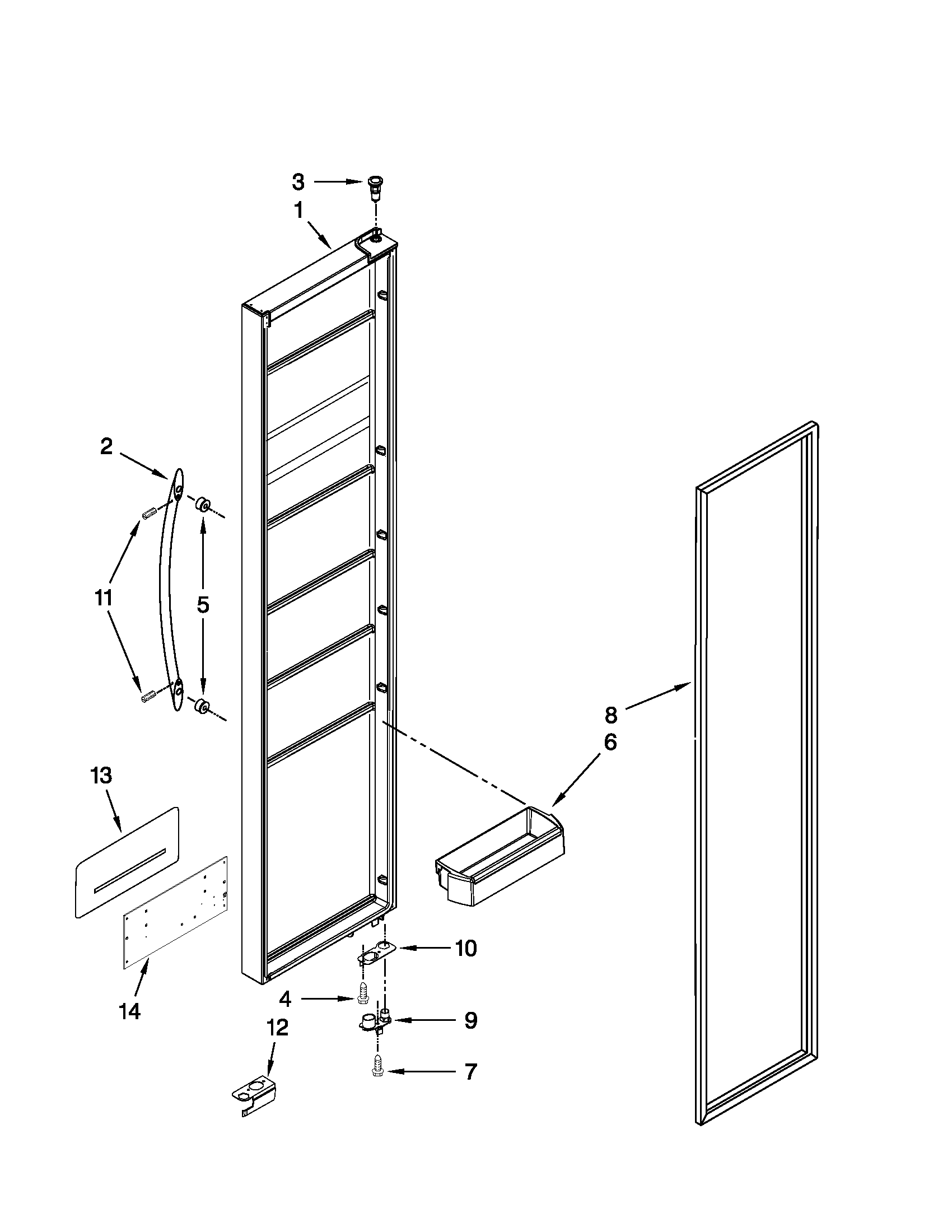 Freezer door parts