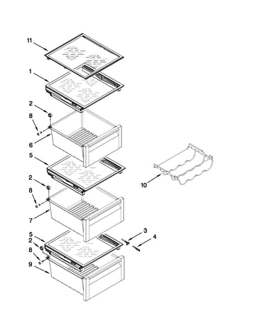 Refrigerator shelf parts