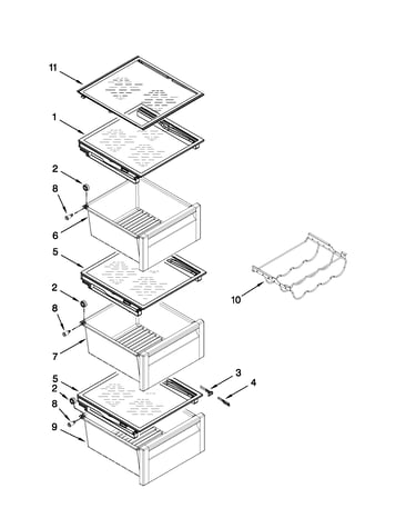 Refrigerator shelf parts
