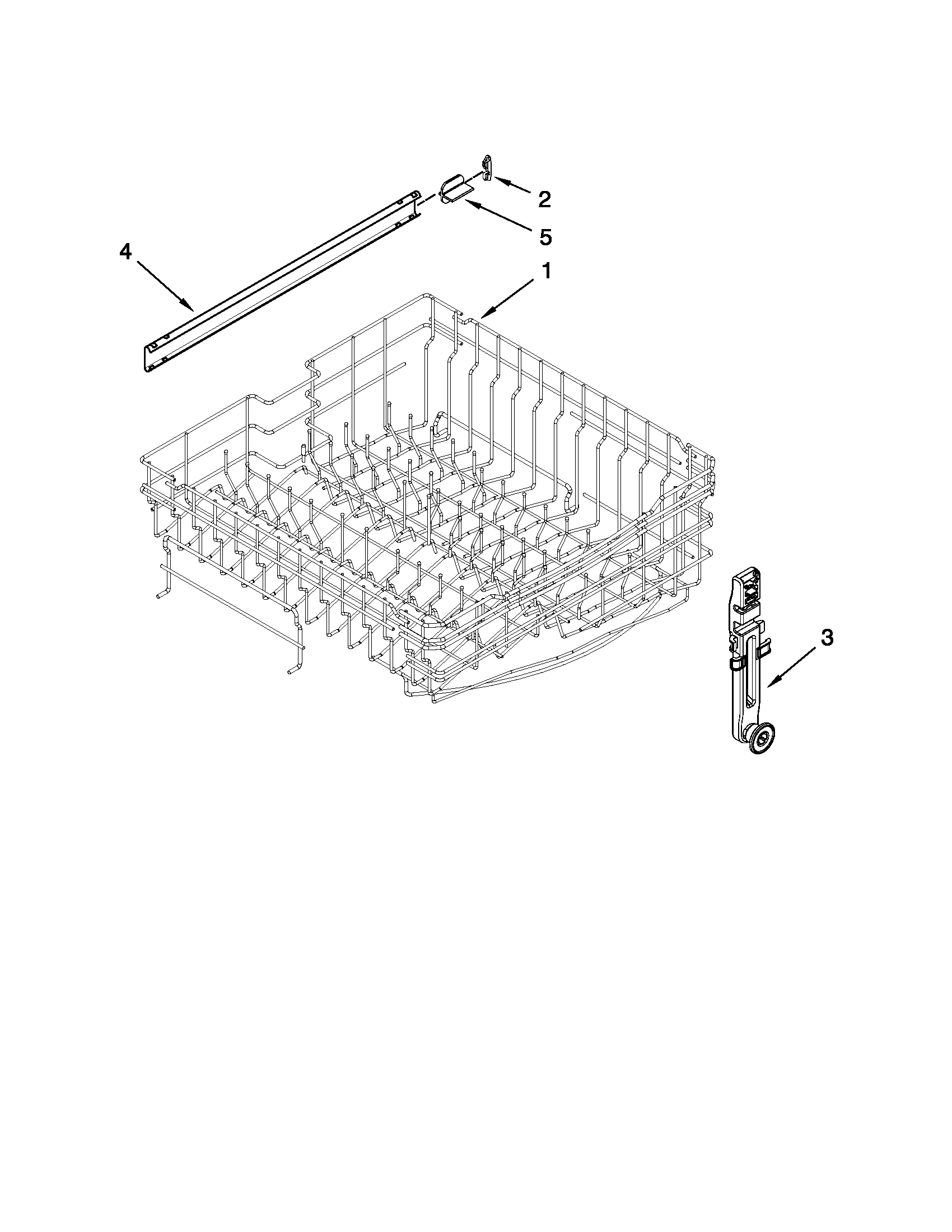 Upper rack and track parts